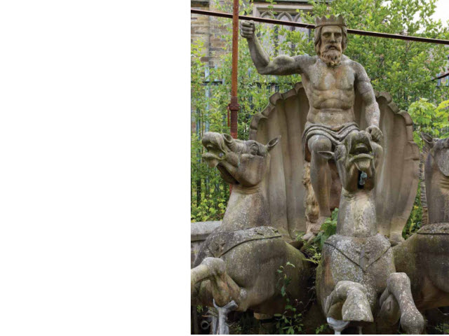 Neptune Fountain In Stable Courtyard Winstanley Hall